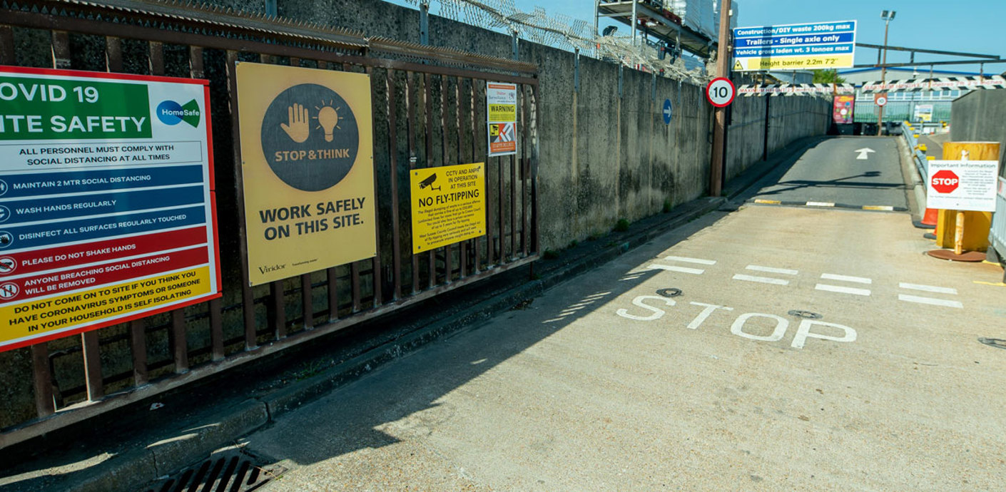 nojs Entrance of Shoreham recycling centre.