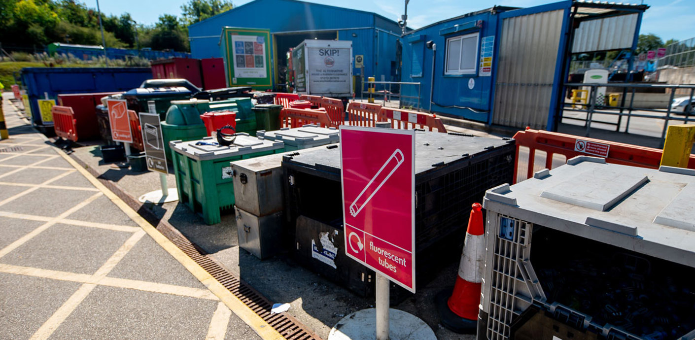 nojs Skips at Burgess Hill recycling centre