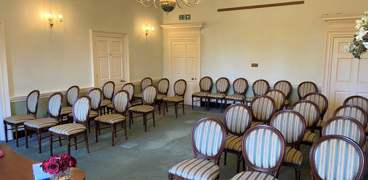 nojs Chairs laid out in the Drawing Room