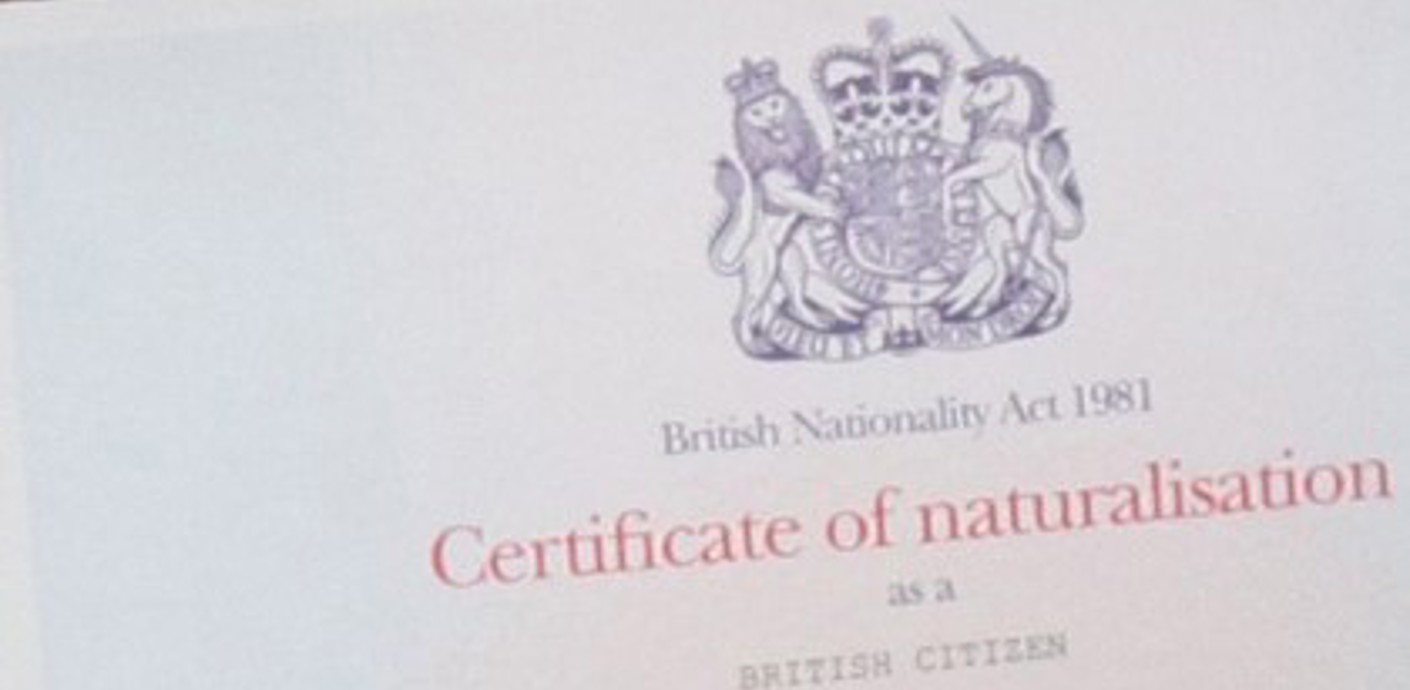 nojs A cropped certificate of naturalisation