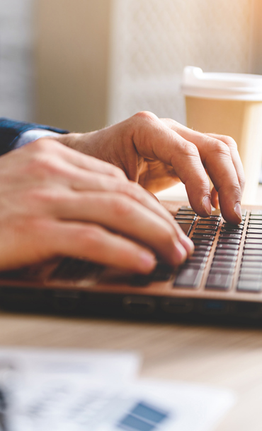 Man working on a laptop