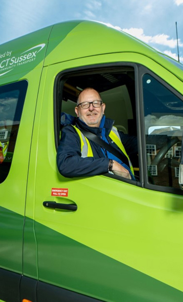 Driver in a mini bus