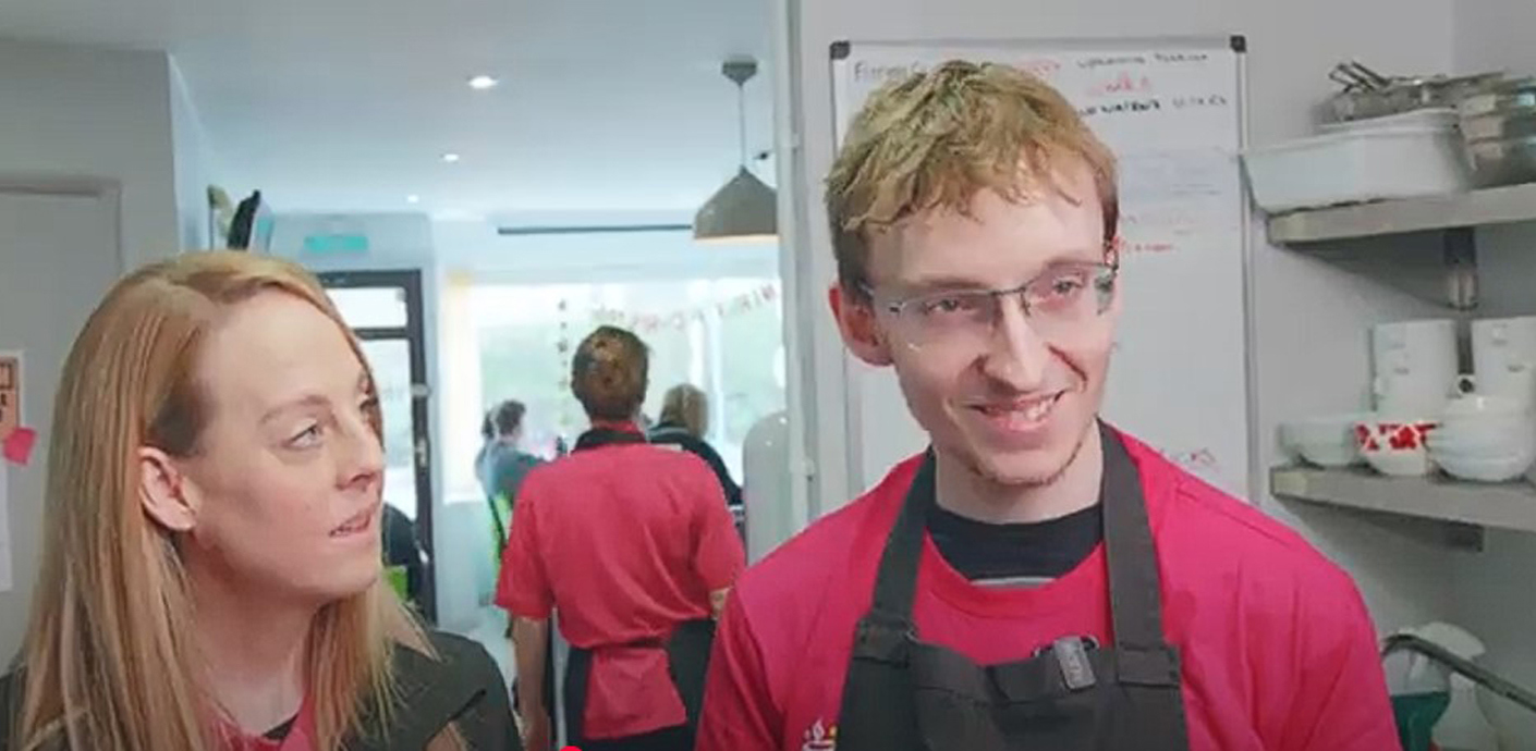 Man and woman in a kitchen