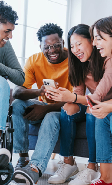 Group of young people laughing